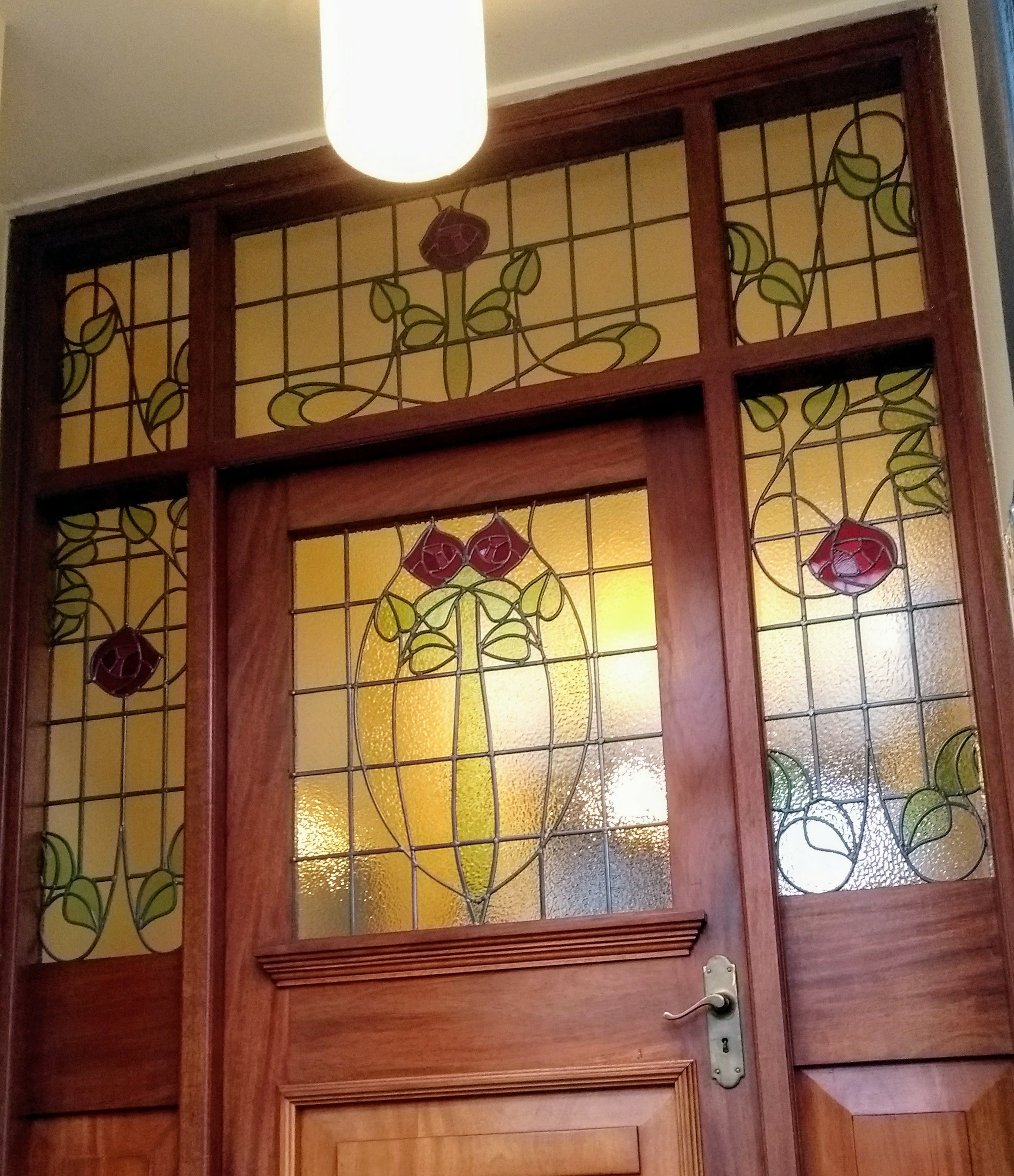 Stained glass door sets