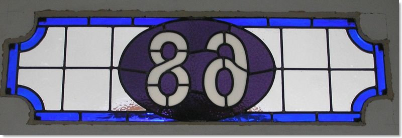 House numbers and names in stained glass (32) from Somerset Stained Glass