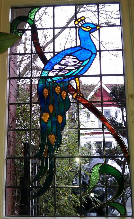 birds and animals in stained glass