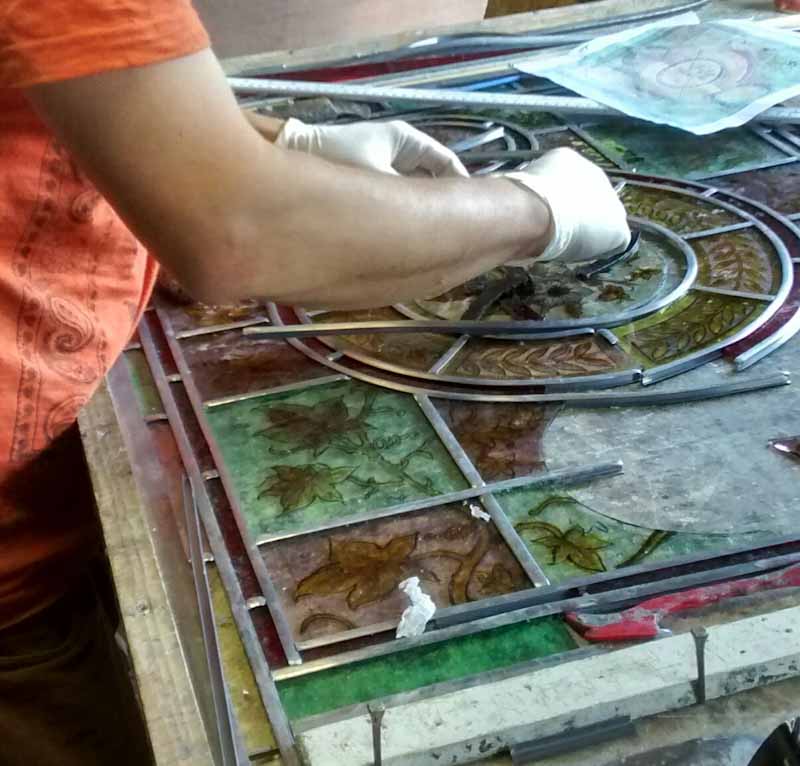 Stained glass restoration and fitting