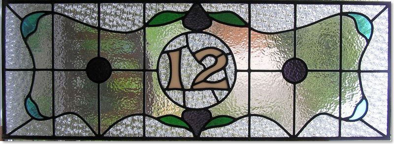 House numbers and names in stained glass (12) from Somerset Stained Glass