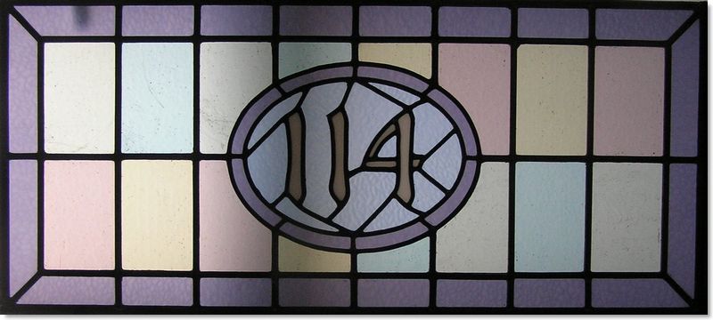 House numbers and names in stained glass (19) from Somerset Stained Glass
