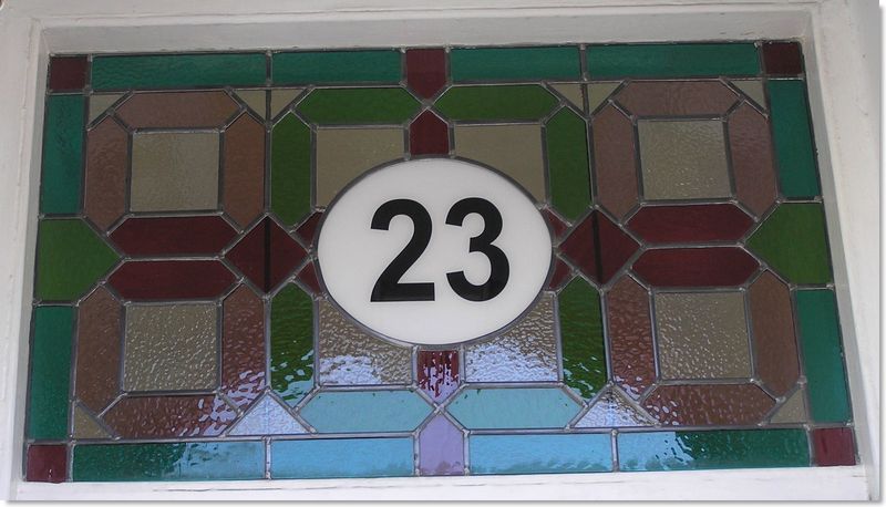 House numbers and names in stained glass (20) from Somerset Stained Glass