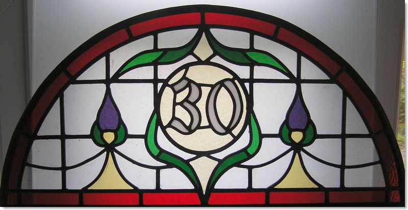 House numbers and names in stained glass (25) from Somerset Stained Glass