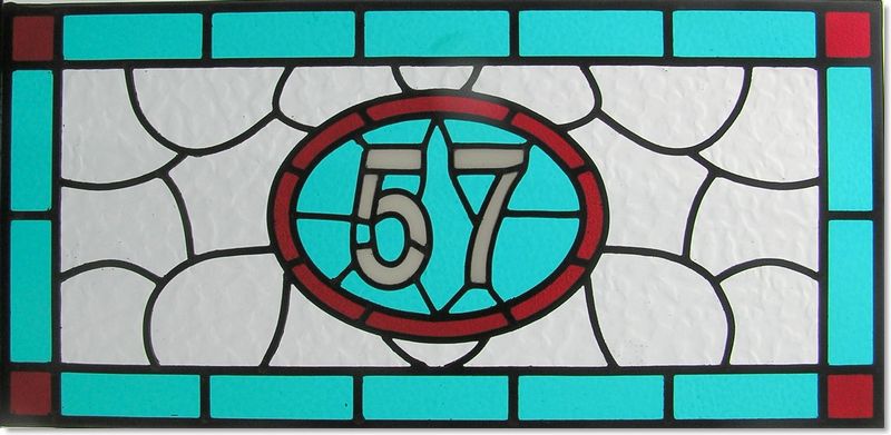 House numbers and names in stained glass (28) from Somerset Stained Glass