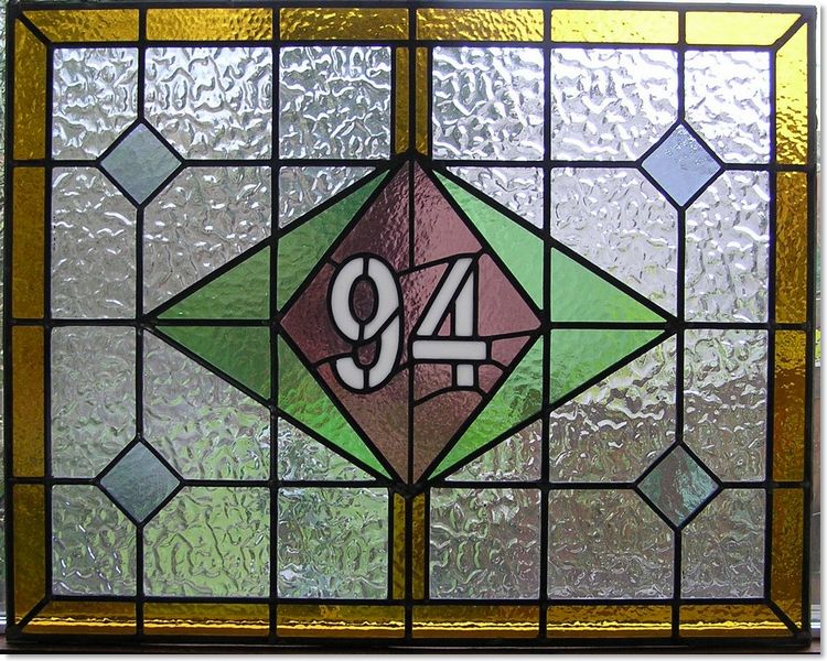House numbers and names in stained glass (34) from Somerset Stained Glass