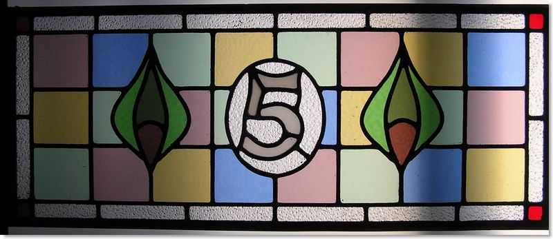 House numbers and names in stained glass (6) from Somerset Stained Glass